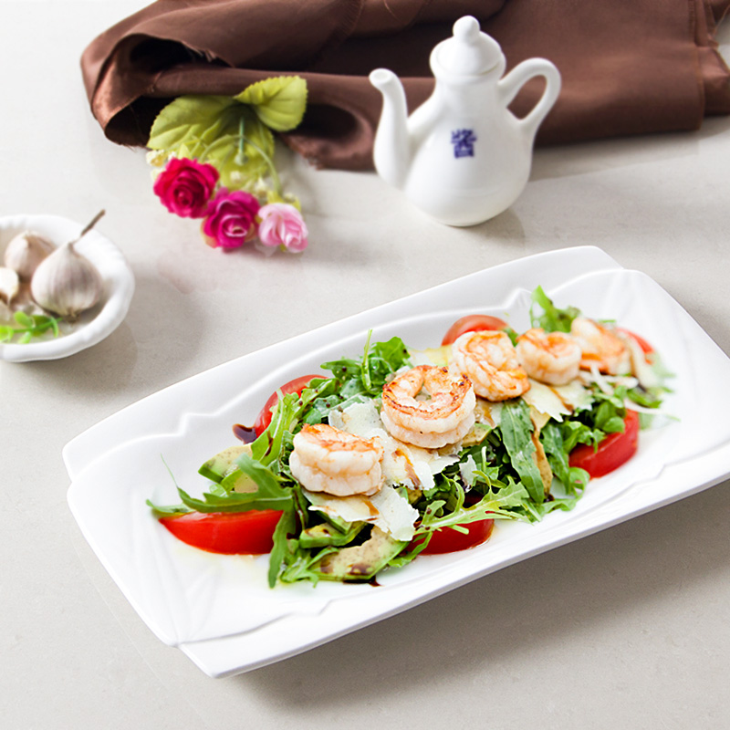 Western Dining Tray Steak Tray Sushi Pan Sashimi Dish pastry dish Pan Han Style Flat Tray Fruit Parquet Ceramic Cutlery-Taobao