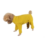 Базовый слой для собак Тедди Бишон, высокий воротник, базовый слой из чистого хлопка желтого и фиолетового цвета, универсальный пуловер и одежда для четвероногих.