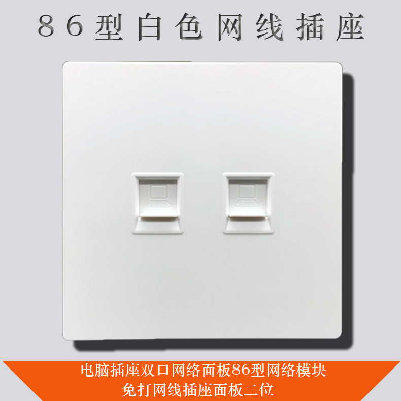 Type 86 Type 2 Internet computer Double port RJ45 Six class Internet module Internet line Broadband network route Wall panel