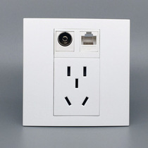 Category 6 network TV socket 86 type CAT6 Gigabit network cable computer TV cable with five-hole power panel socket