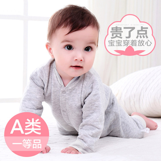 Newborn baby long-sleeved jumpsuit 6 to 12 months spring and autumn clothing for boys and girls, winter style, super cute and stylish 3