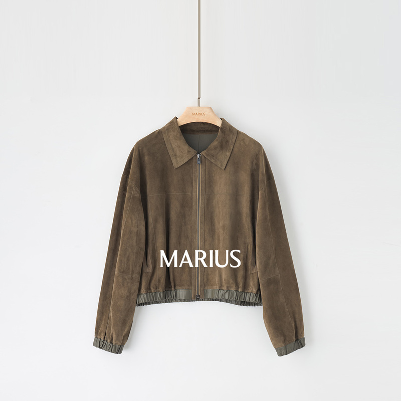 Marius | Main Character Leather Jacket, Suede Sheepskin, Minimalist Retro Short Loose-Fitting Drop-Shoulder Jacket. Marius | Main Character Leather Jacket, Suede Sheepskin, Minimalist Retro Short Loose-Fitting Drop-Shoulder Jacket.