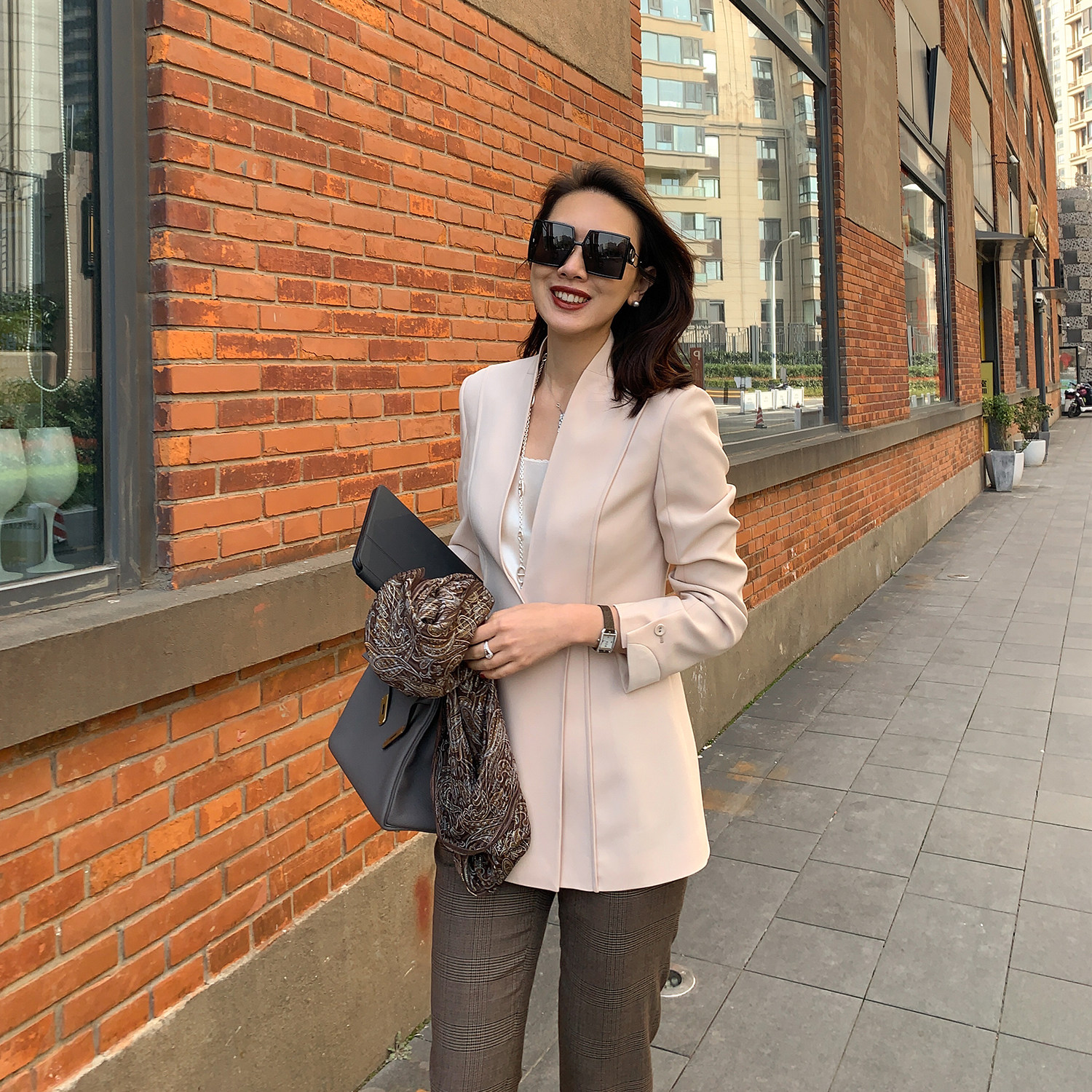 MARIUS -- triple acetate satin finish with small stand-up collar suit jacket tech fabric breathable design Spring