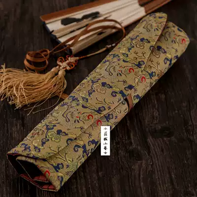 Fengyuan Longxiang Song Jin handmade fan shaft) Traditional Song Jin six-union Soviet folding fan bag universal below 95 inches