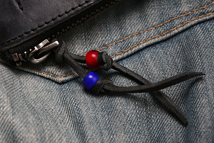 Châu Âu và Hoa Kỳ retro da đen sáng tạo handmade da xe chìa khóa túi điều khiển từ xa vị trí thẻ thay đổi unisex ví đựng tiền 