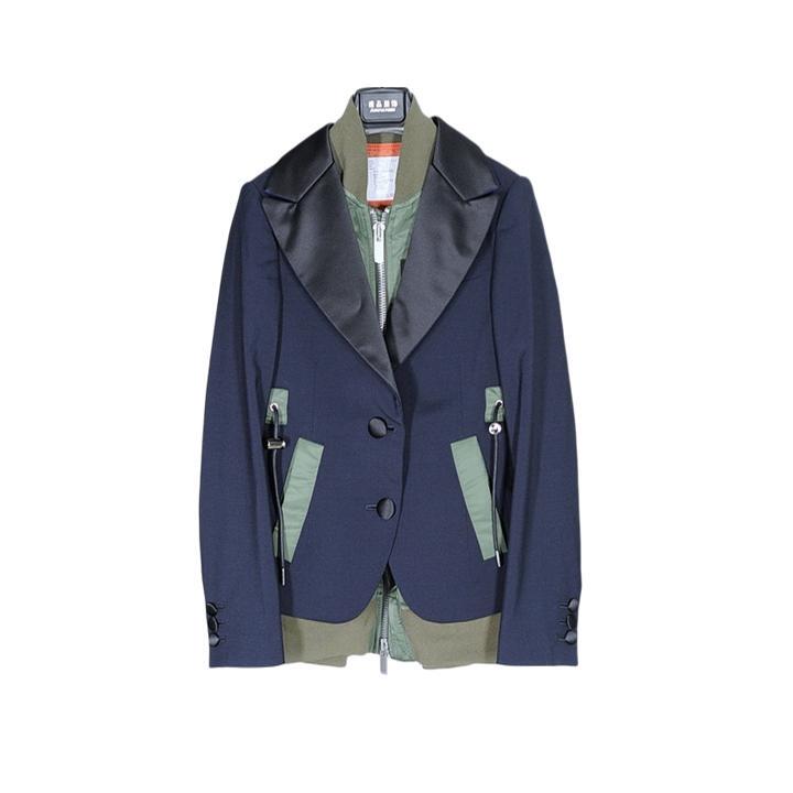 Sacai 21Aw Unisex Playful Aviator Ma1 Suit Jacket Deconstructed Mix-And-Match Patchwork Design Coat Size 1