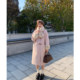 Lu Xiao Tuantuan fur collar horn button woolen coat 2024 winter new year long red coat