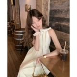 Длинный жилет с бантиком, летнее платье, юбка, в корейском стиле