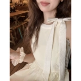 Длинный жилет с бантиком, летнее платье, юбка, в корейском стиле