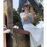 Летняя приталенная юбка в складку, эластичная талия, в корейском стиле, яркий броский стиль, А-силуэт