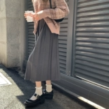 Весенняя шерстяная юбка в складку, плиссированная юбка, в корейском стиле, высокая талия