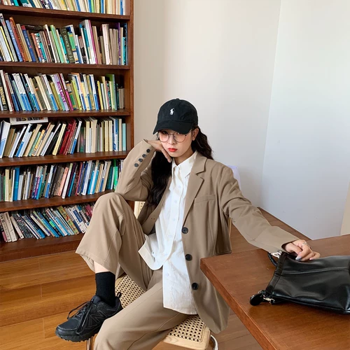 Весенние штаны, юбка, универсальный комплект для отдыха, костюм, свободный прямой крой, в британском стиле