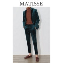 Korean trend youth British style Korean gold velvet trendy man slim fit handsome casual small suit suit suit set two-piece