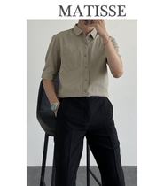 2021 Korea East Gate Light Cooked Wind Mens Summer Short Sleeve Slim Tip Collar Joker Mens Shirt