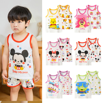 Summer money for men and womens vest two groups of babies pure cotton breathing cotton sleeveless blouses thin cartoon 90-140 yards