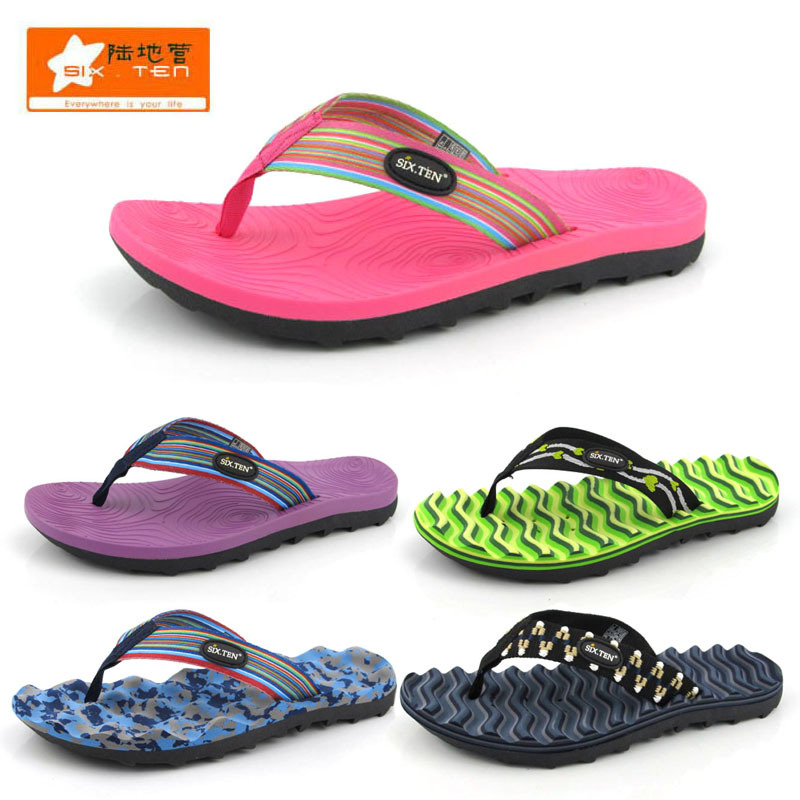 Women's Flip-Flops with Wave Massage, Soft Sole, Non-Slip Rubber, Drainage Beach Sandals, Camouflage Outdoor River Tracing Shoes