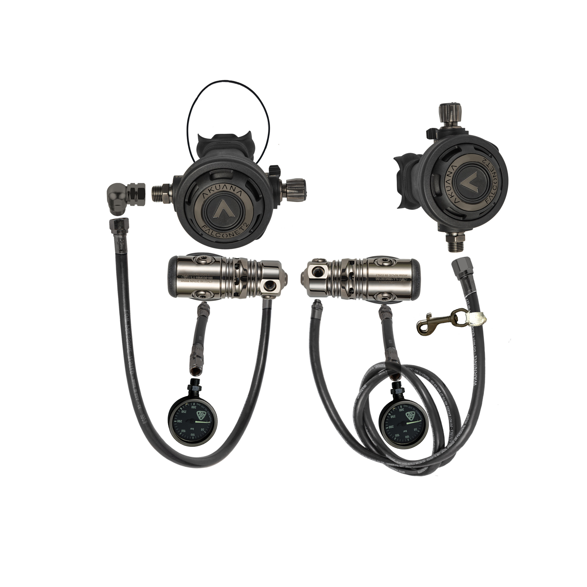 AKUANA SM sidemount Side-mounted diver suction regulator One or two head sets