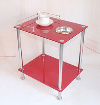 Modern simple fashion living room tempered glass small coffee table Mahjong machine Mahjong table Chess and card room round ashtray coffee table