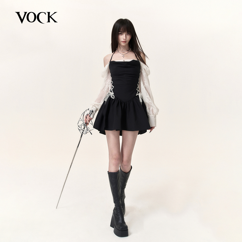 Vock Night Breaks Dawn Halloween Romantic Color-Block Patchwork Heavy Craft Puffy Skirt Elegant Slimming Dress Short Skirt Vock Night Breaks Dawn Halloween Romantic Color-Block Patchwork Heavy Craft Puffy Skirt Elegant Slimming Dress Short Skirt