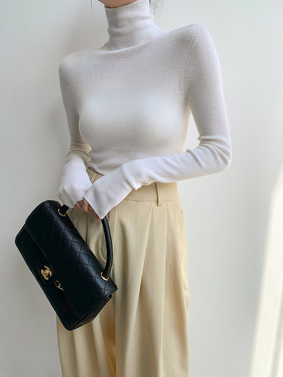 Nude and non-stiffening Yangtze yarn 120s SHIMA SEIKI seamless high-neck slim wool bottoming knitted sweater 2022 winter