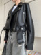 Fashionable and sophisticated bi lip waist-length 2025 autumn ultra-short leather jacket women's motorcycle jacket new trendy genuine leather loose jacket