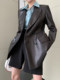 Very good Paris design 2025 new style sheepskin waist leather jacket for women genuine leather suit mid-length jacket