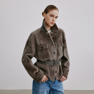 Waist Art Spanish Imported Wide-Legged Largone Fur One-Piece Short to Mid-Length Fur Coat for Women Winter