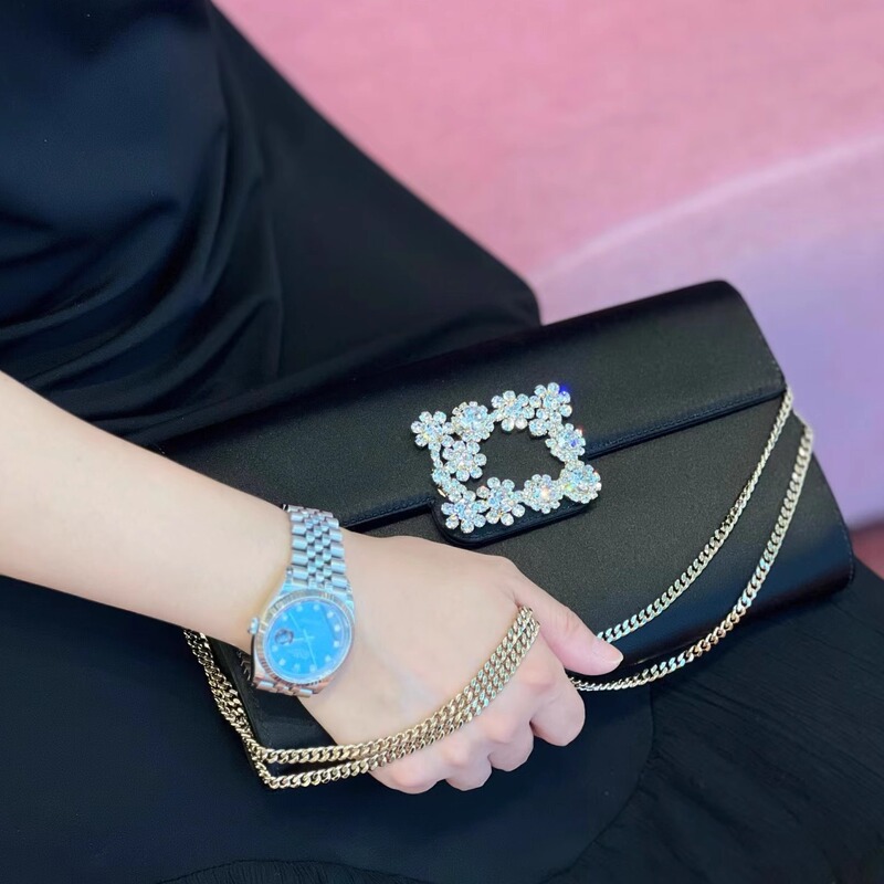 Liu Yifei Style Casual Crossbody Clutch Rv Rhinestone Chain Dress Bag Fashion Small 2025 Crossbody Women's Bag