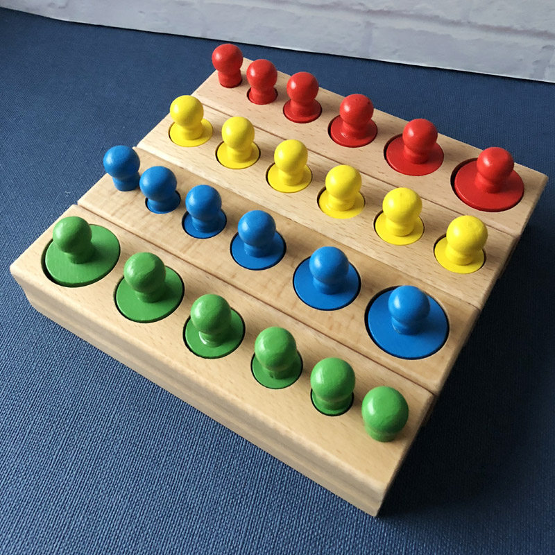 Montessori teaching aids early education toy cylinder socket Montessori montai family equipment 1-3 years old set Professional