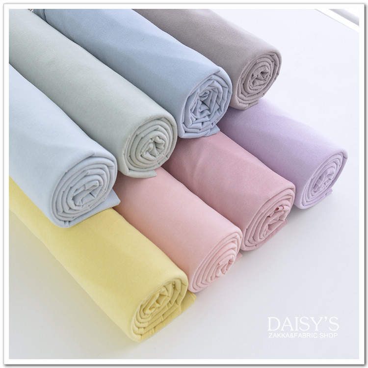 Bông bé bé mùa hè quần áo bông cotton hữu cơ đơn jersey bông vải lông vải màu rắn - Vải vải tự làm vải cotton trắng