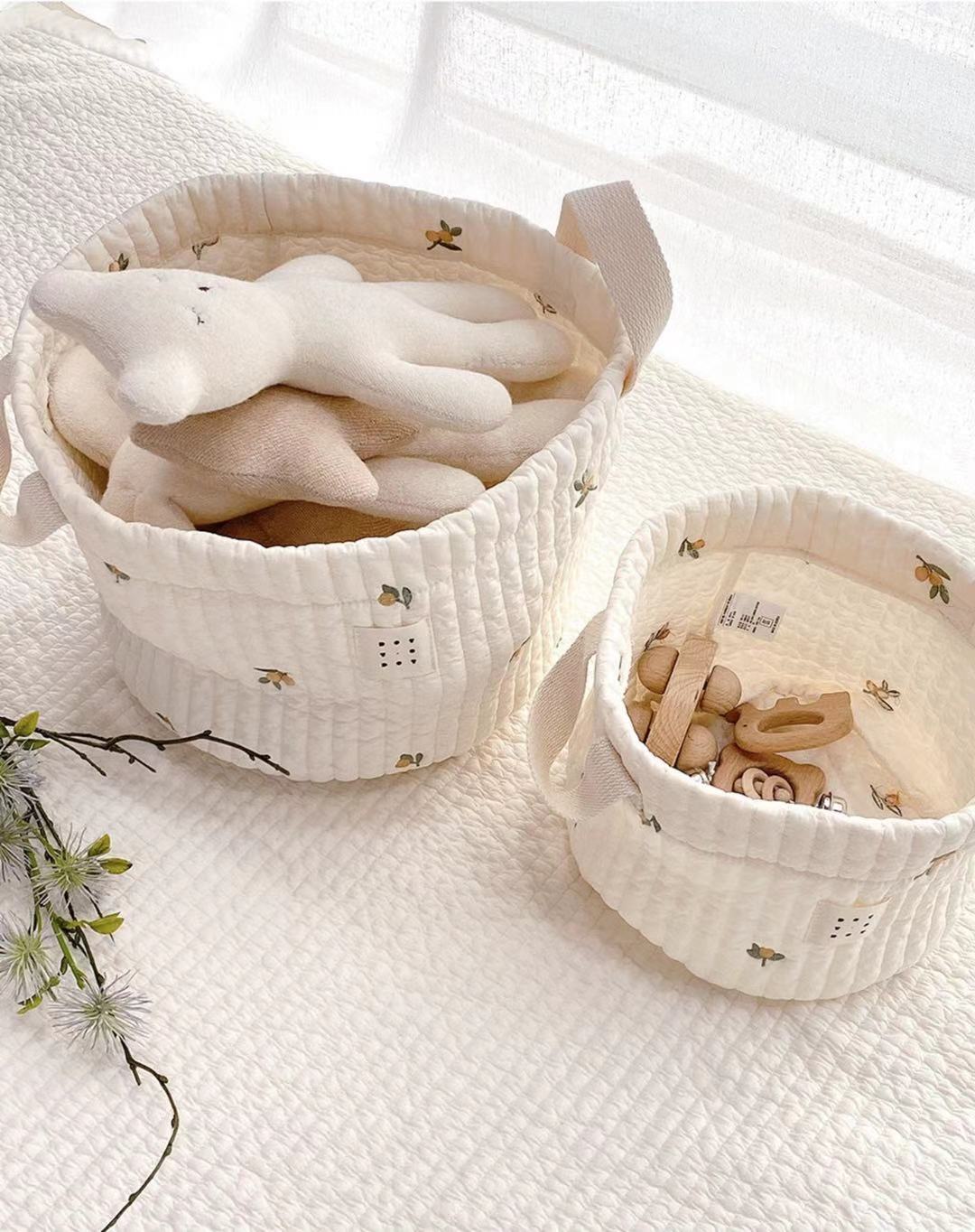 South Korea DOTTODOT storage basket bag children's clothing diaper finishing 100 cotton embroidery anti-mite anti-sensitive embroidery