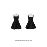 [FUSSED 22AW pearl black dress 珍珠黑高腰蓬蓬小黑裙连衣裙短裙]