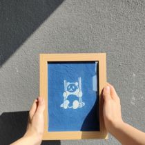 Indigo-dyed photo frame plant-dyed paste-dyed fabric decorative photo frame literary indigo-dyed decoration simple decorative wooden picture frame