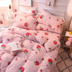 Phim hoạt hình Falais bốn mảnh mùa đông dày flannel tấm chăn che phủ lông cừu san hô 1.5 / 1.8m bộ drap giường 1m6 Bộ đồ giường bốn mảnh