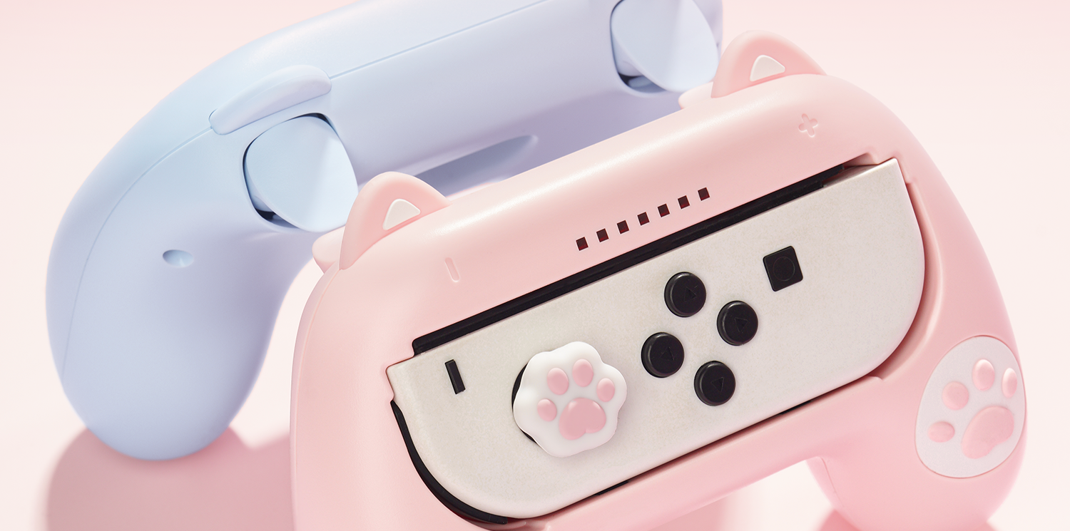 Рукав силиконовые ручки 极想 switch游戏手柄joy-con手感增强握把套装改猫爪双人ns小手柄