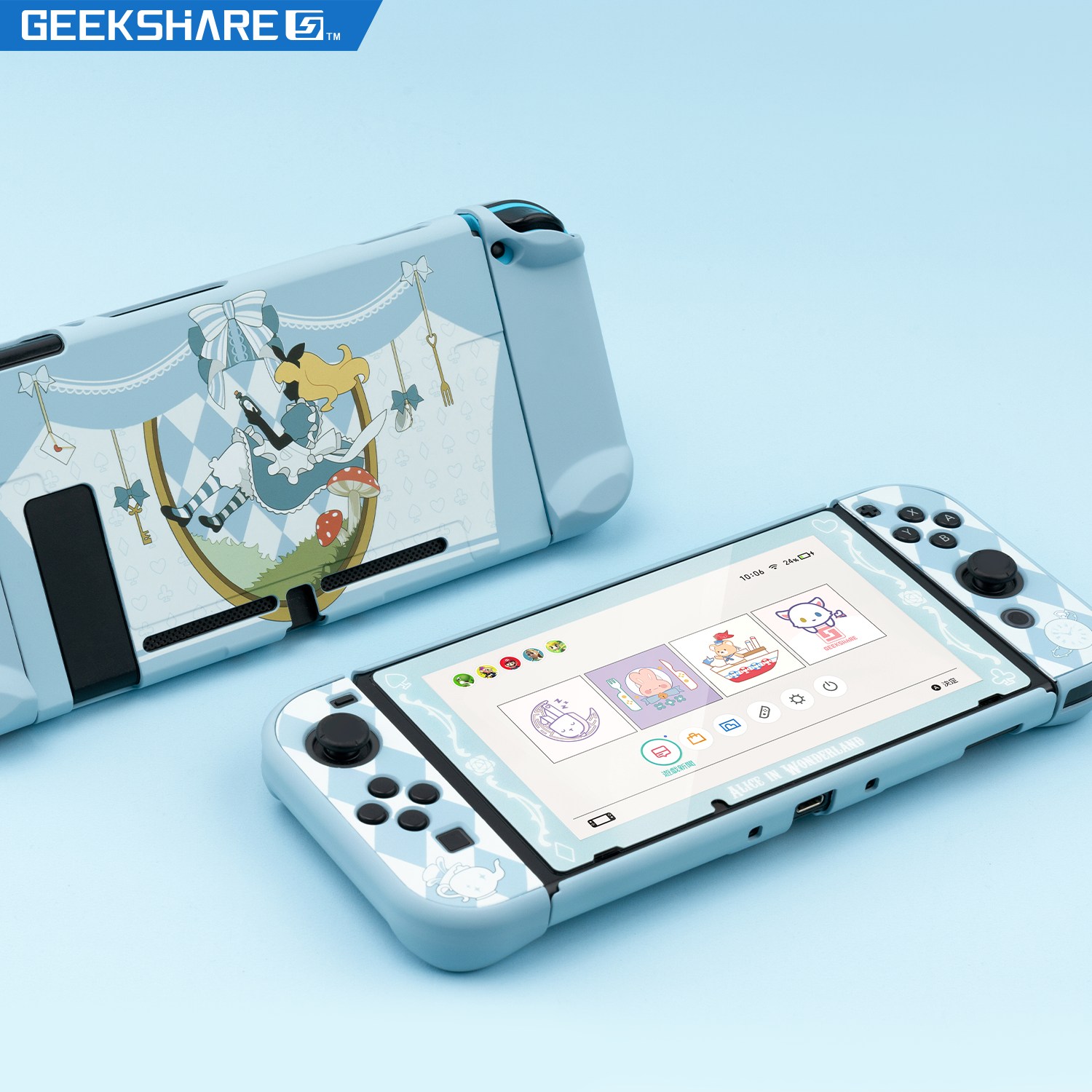 Extremely want Nintendo Switch Alice protective shell hard shell thin ns handle shell split color shell accessories