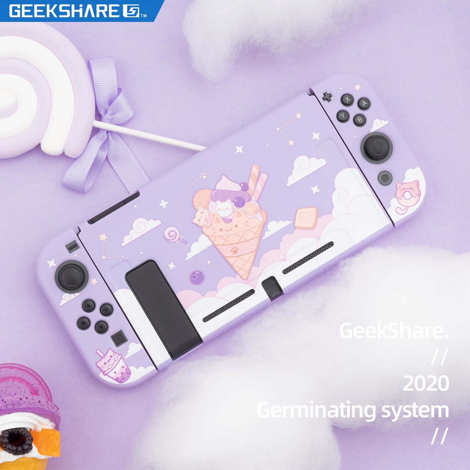 Extremely thought of the Nintendo switch ice cream cat protection shell ns cute TPU softshell bagging and anti-fall