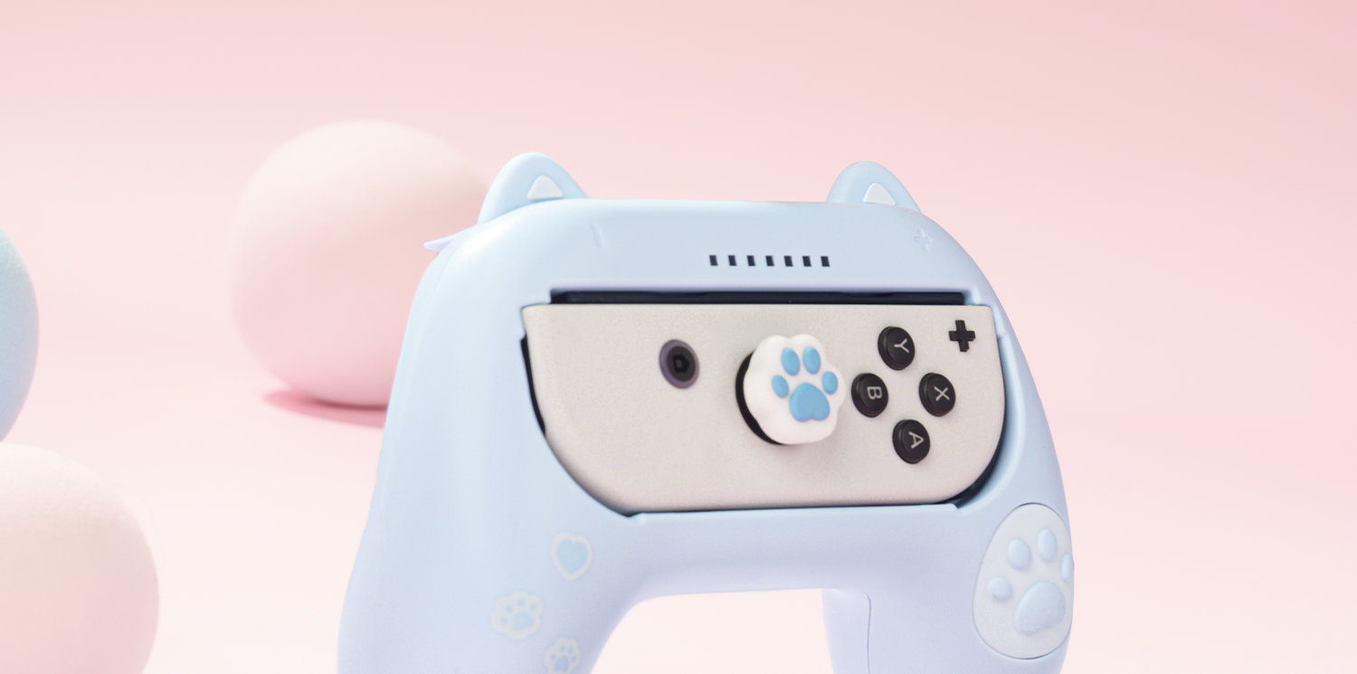 Рукав силиконовые ручки 极想 switch游戏手柄joy-con手感增强握把套装改猫爪双人ns小手柄