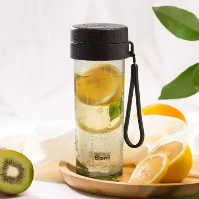 bianli carp collection 450ml tritan plastic water cup with tea separator hand rope Portable cup sealed and leak-proof