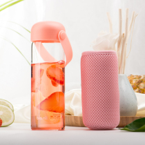  Beile 380ml high borosilicate glass sealed leak-proof can hold boiling water tea cup with cup cover rope water cup