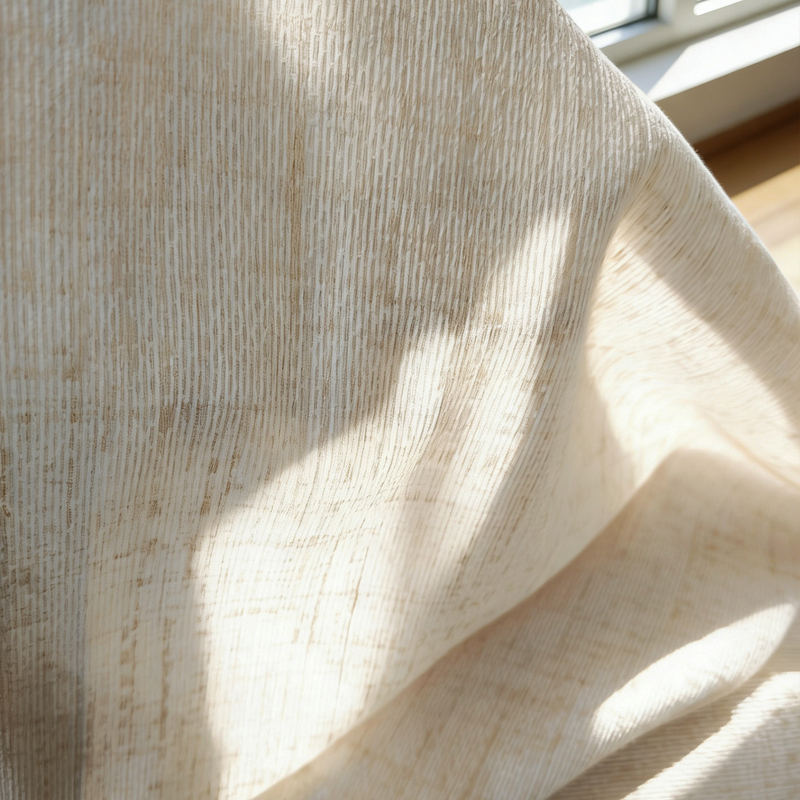 3.3m Extra Thick Chenille Cotton-Linen Feel Yarn in Cream Color, Semi-Transparent but Not See-Through, for Living Room Curtains