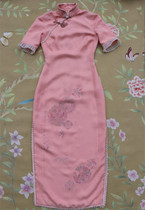 High-end custom 2020 Spring heavy silk pure hand embroidered Republic of China style modified Chinese cheongsam dress