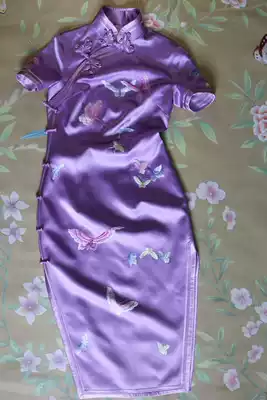 Daily cheongsam] Original summer handmade improvement new Chinese cheongsam custom silk hand embroidered dress