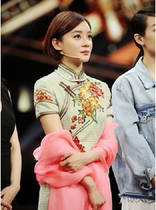  Yuan Shanshan with the same hand-embroidered cheongsam dress daily skirt slim-fitting dress bridesmaid banquet cheongsam