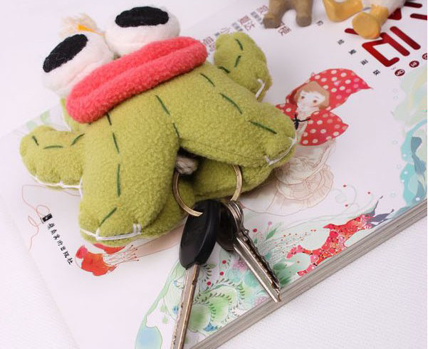 Móc chìa khóa xương rồng Móc khóa dễ thương Kéo nữ bằng vải dệt sang trọng - Trường hợp chính vi moc chia khoa