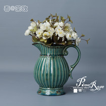 Retro do old ceramic vase crack desktop decoration vase living room flower arrangement housewarming gift