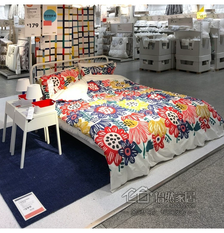 Miễn phí mua hàng IKEA Somoto chăn và vỏ gối (bông nhiều màu) mua trong nước - Quilt Covers