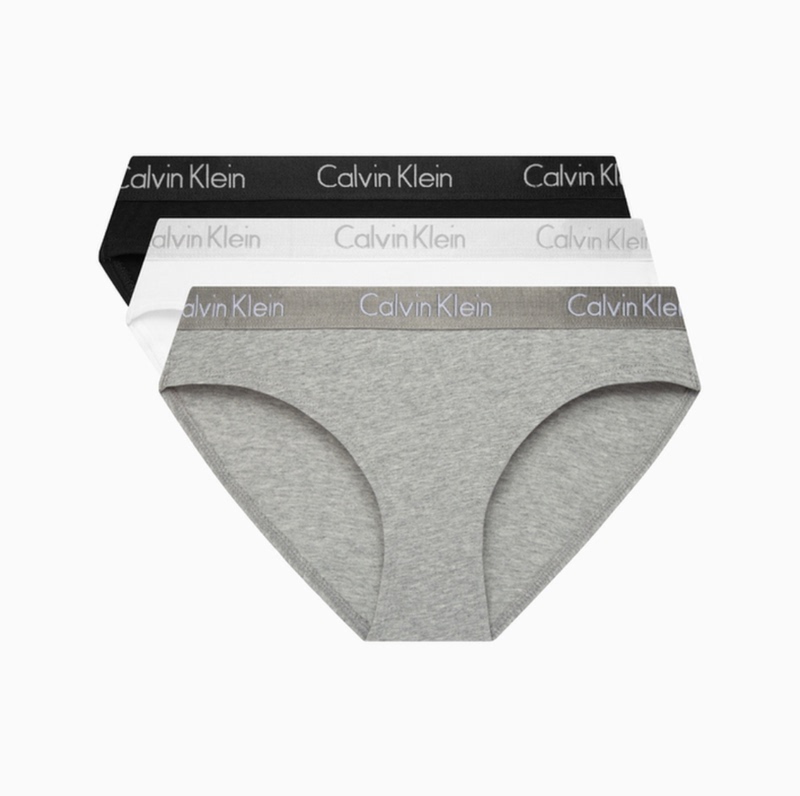 Ck Women's Underwear Three-Pack Jacquard Waistband Comfortable Cotton Slightly Elastic Sexy Bikini Briefs Qp2349O