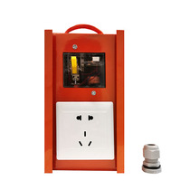 Anti-drop site mobile portable distribution box 5-hole 86 box three-level 220V red box electric box temporary outdoor iron box