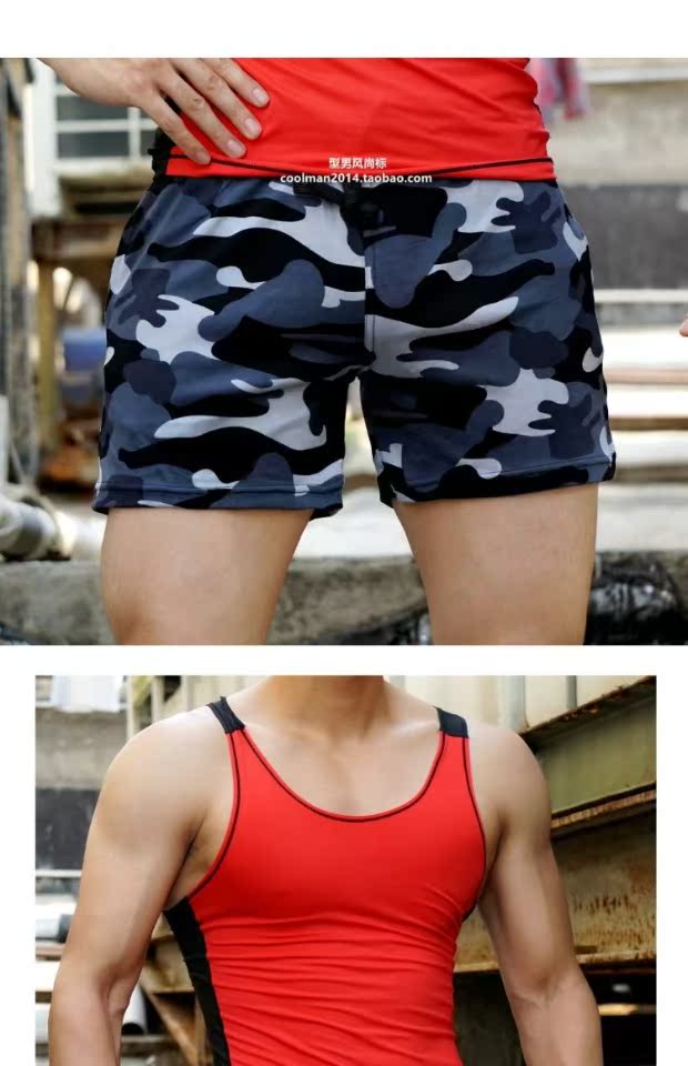 Quần ngụy trang nam phiên bản Hàn Quốc của quần cotton nhà thủy triều nam thể thao ba quần mùa hè tập thể dục siêu quần ngắn đi biển quần vải nam